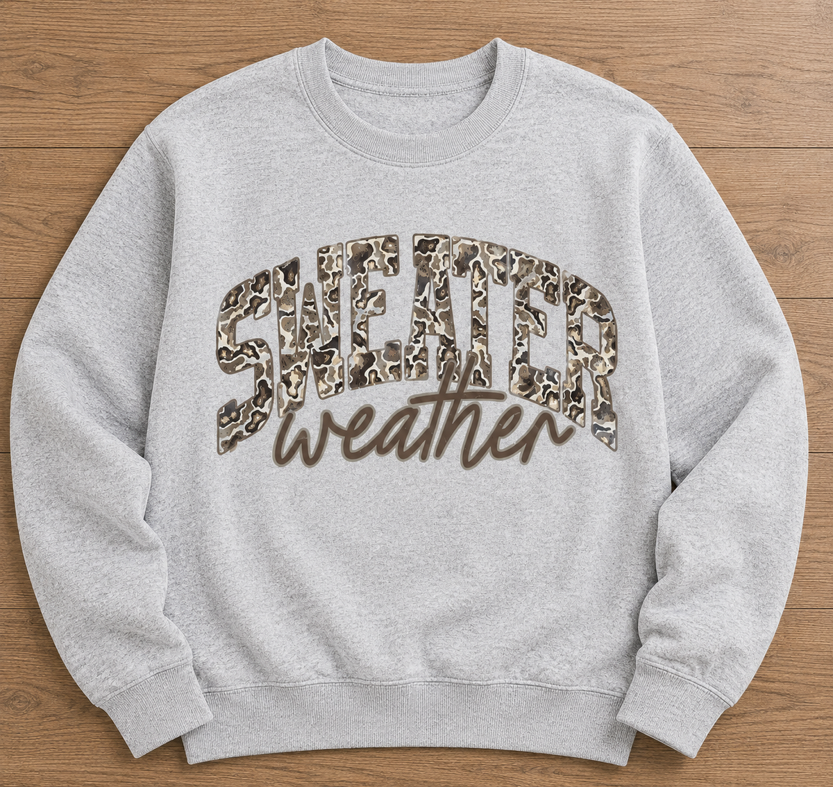 Sweater Weather Camo Graphic Sweatshirt