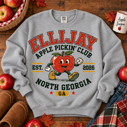 Ellijay Apple Pickin' Club Sweatshirt | North Georgia Vintage Fall Crewneck