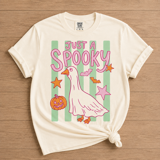 Just a Spooky Goose Halloween Graphic Tee