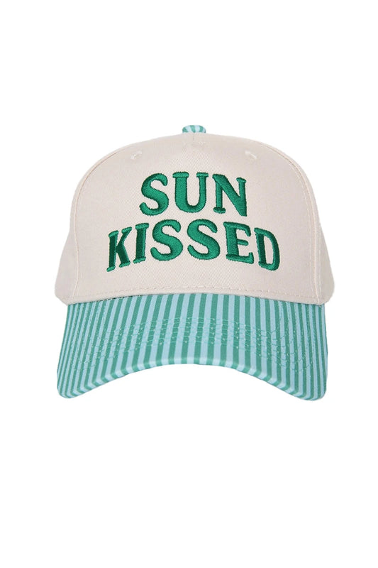 Cap with 'Sun Kissed' text on a white background